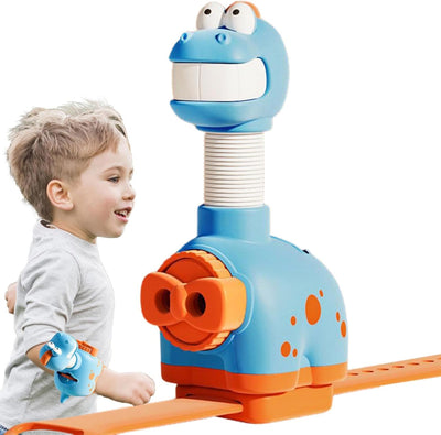 Reloj con proyector de dinosaurio de cuello largo Fidtoy – Juguete interactivo para niños con patrones ajustables