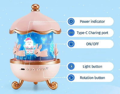 Fidtoy Multifunction Starry Sky Projector Night Light for Kids – Bluetooth Music & LED Ceiling Lamp
