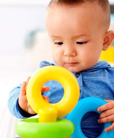 Fidtoy Rainbow Stacking Rings Toy for Toddlers Age 1-3