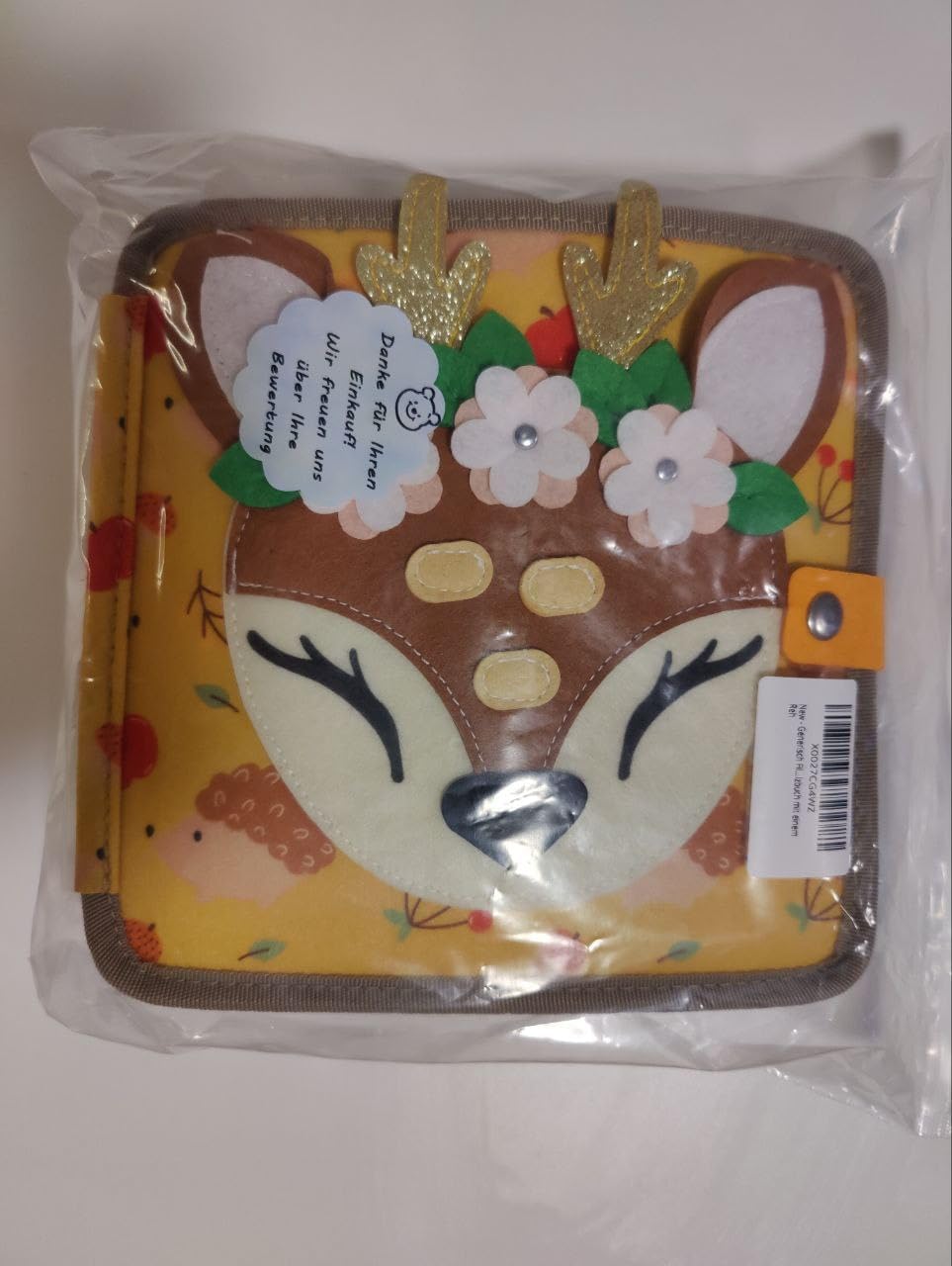 Generisch Felt Book Children from 1 Year, Montessori Toy from 1 Year, Felt Book Baby, Felt Book Montessori from 2 Years, Fabric Book Baby, Felt Book with a Deer, Montessori Book, Busy Board from 1