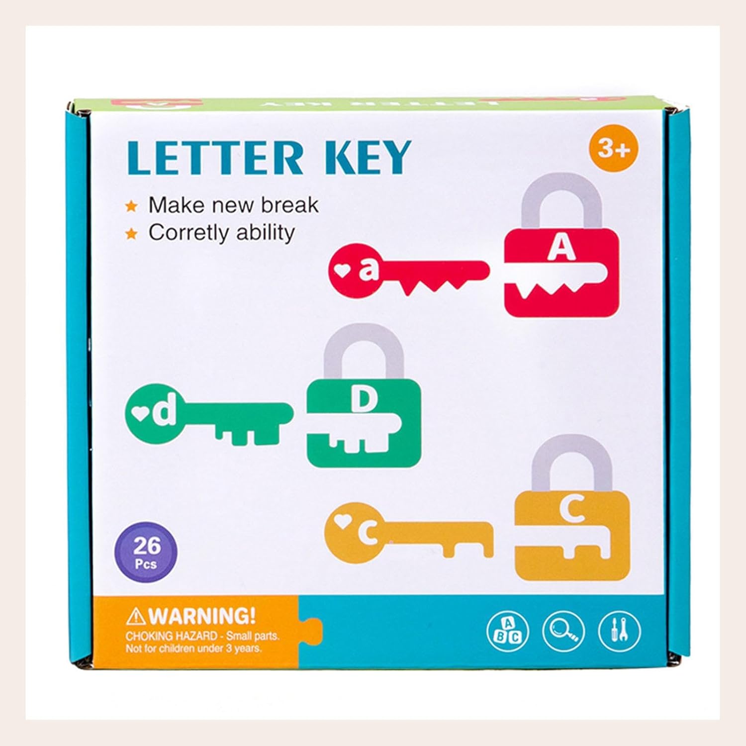 Wazsnhm Jouets d'apprentissage de verrouillage de l'alphabet et de l'arithmétique - Tri cognition pour les étudiants de voyage âgés de 3, 4, 5 ans, alphabet