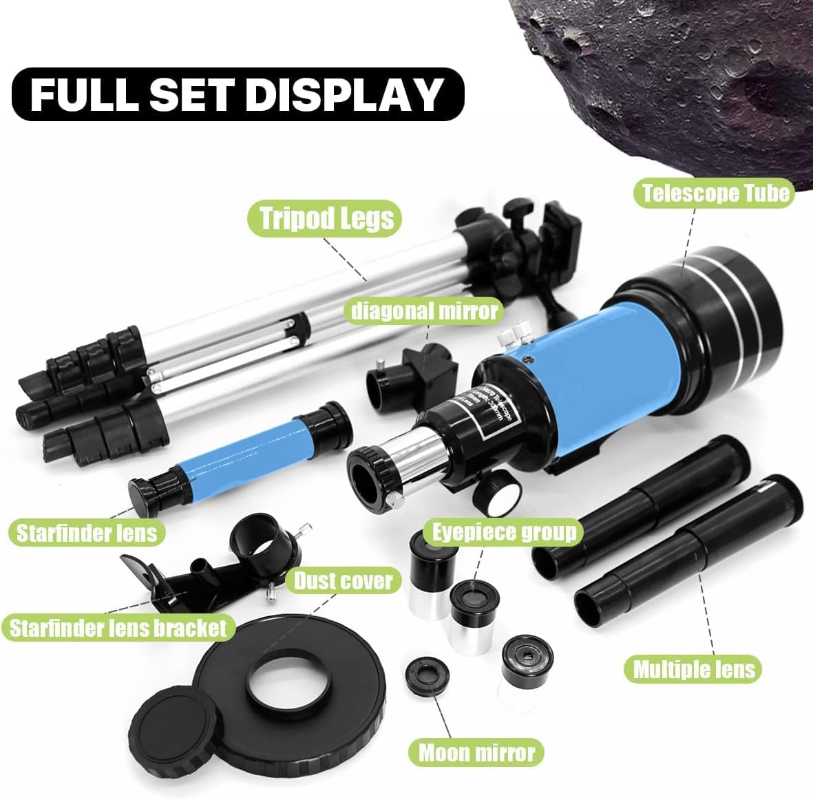 Telescopio astronómico refractor Fidtoy de 70 mm para principiantes