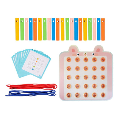 BNF Juguete de enhebrar con tarjetas de viaje para coche, juguete para niños de 3, 4, 5, 6 años, RabbitBaby | Juguetes para bebés | Juguetes de desarrollo para bebés | 1 cubo de habilidades básicas para la vida
