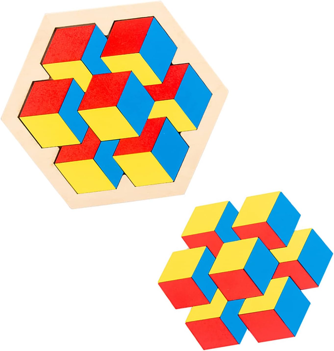 Fidtoy Tangram Cubes de Couleurs Vives Puzzle Montessori pour Enfants