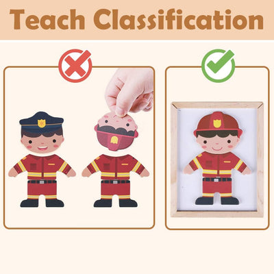 Fidtoy Puzle Magnético de Madera para Vestir y Juegos de Rol para Niños