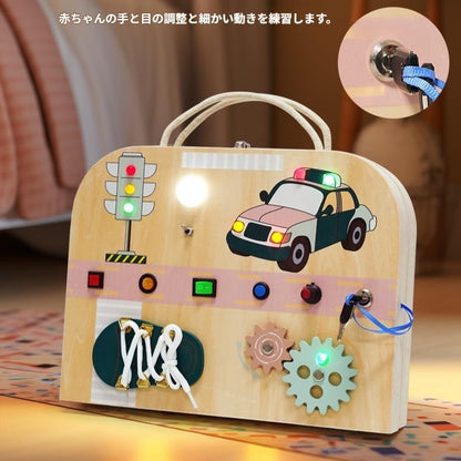 Kindergarten Educational Toys, Smontessori, Busy Board, Educational Toy, 1-8 Years Old, Birthday Gift, Fingertip Education, Early Development, Learning Red-Green Light Switch Toolbox, Early