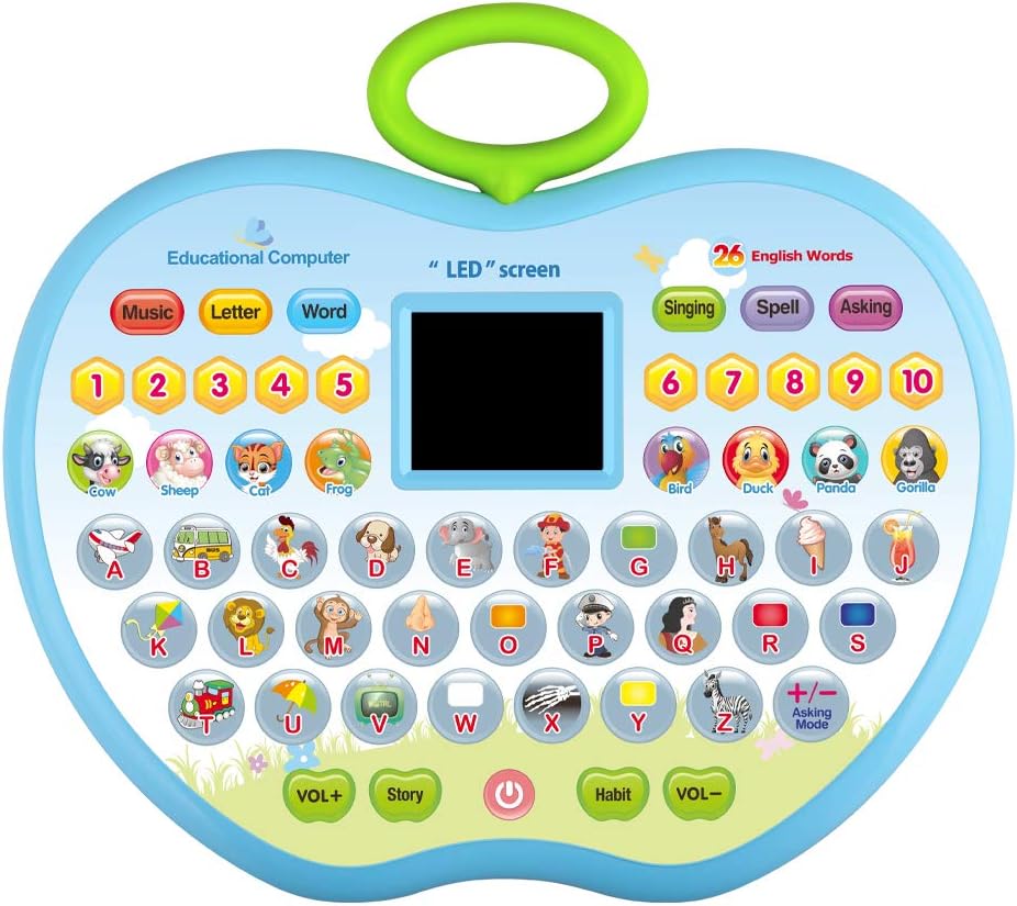 Fidtoy Apple Learning Computer Toy with LED Display for Kids