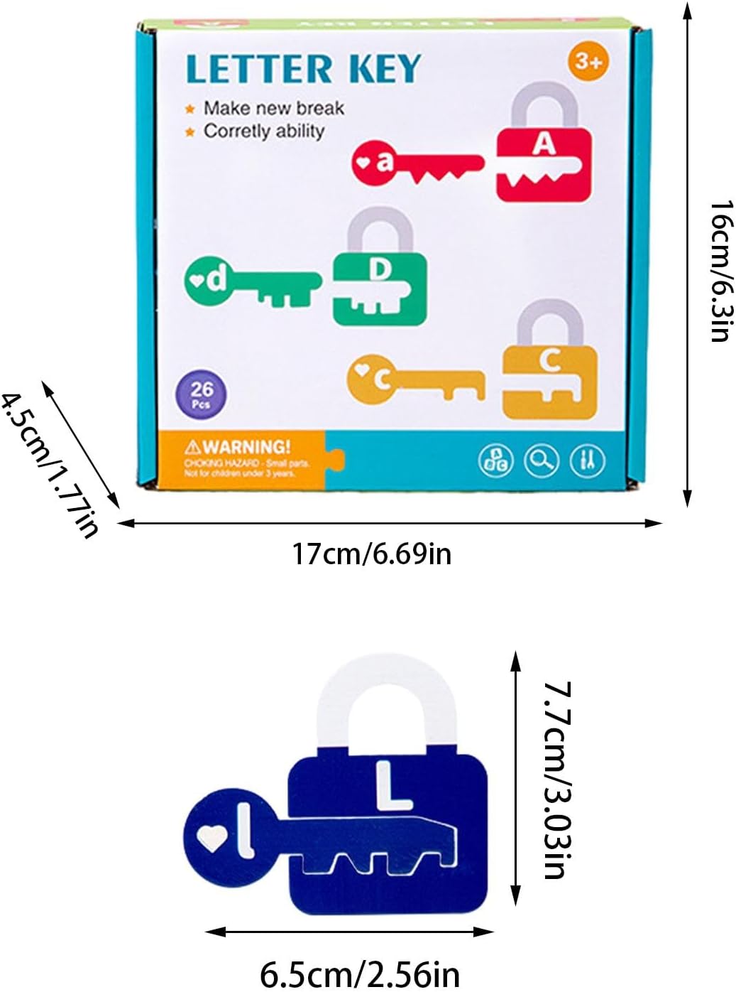 Letter Matching Toys,Key Lock Counting Toys for Pairing,Toys Funny Pairing Lock Shape Counting Toys - Montessori Learning Educational Multifunction Toddler STEM Toys for Boys Girls Kids Kids 3+