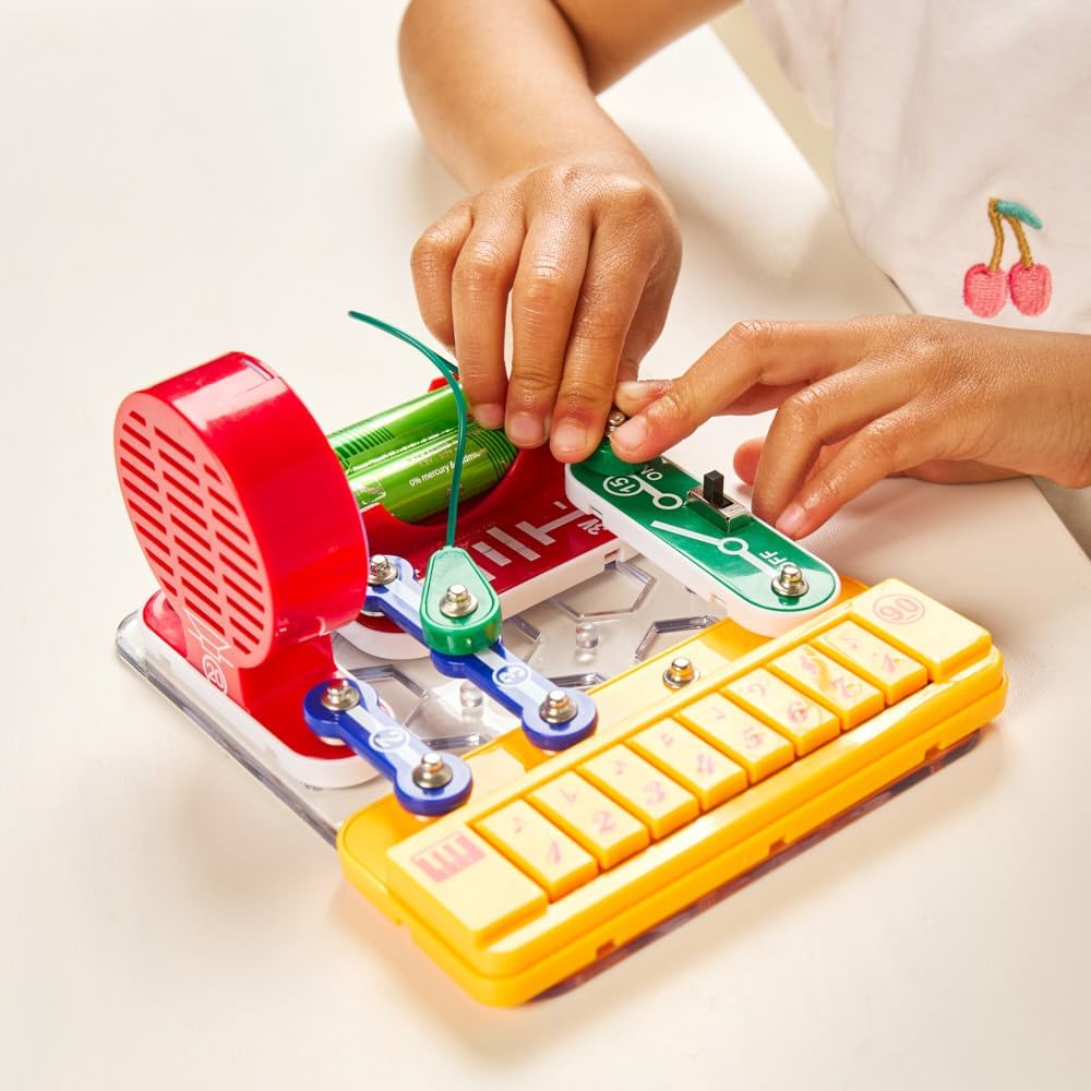 Fidtoy Buildable Electric Piano Circuit Kit for Kids, STEAM Electronic Music Keyboard Assembly Toy, Sound Exploration and Creative Circuit Building Kit Age 8+