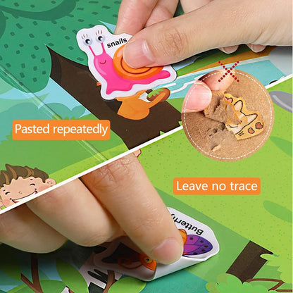 Portable Jelly Quiet Book, Reusable Sticker Books for Kids, 6 Themes Preschool Learning Activities Quiet Book for Toddlers 3 4 5 6 Year Old Girls Boys Birthday Gift Educational Learning Toy (Space)