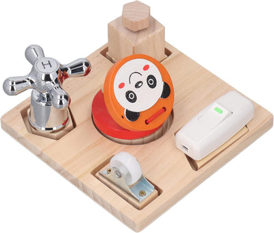 Fidtoy Tableau d'Activités Montessori pour Tout-Petits, Planche Sensorielle en Bois, Tri de Formes, Jouet d'Apprentissage Motricité Fine, Puzzle Éducatif, Jouet Calme de Voyage