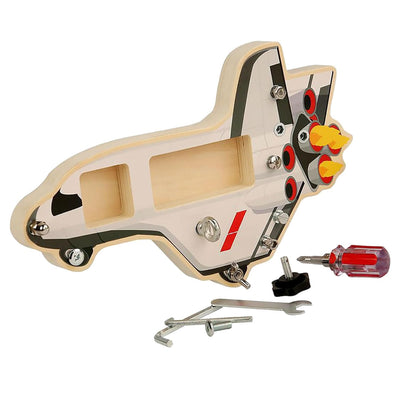 Fidtoy Planche d'activités Montessori pour enfants, tournevis, jouet d'apprentissage en bois, activité d'outils, motricité fine, compétences de vie pratique, jouet calme de voyage, cadeau