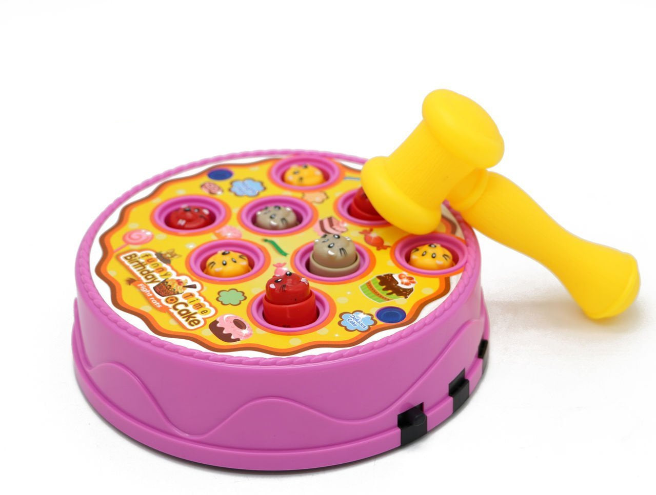 Fidtoy Hammer Cake Toy Set with Pop Up Mice Musical Game