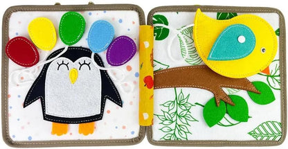 Generisch Felt Book Children from 1 Year, Montessori Toy from 1 Year, Felt Book Baby, Felt Book Montessori from 2 Years, Fabric Book Baby, Felt Book with a Deer, Montessori Book, Busy Board from 1