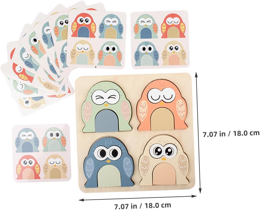 SUPVOX Giocattolo di Legno Abbinato per Ragazzo Ragazza con Blocchi di Espressione di Animali per Educazione Precoce e Apprendimento Cognitivo di Giochi di Abbinamento Puzzle di Legno