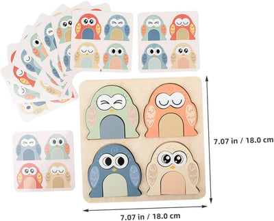 Fidtoy Rompecabezas de Expresiones de Animales Montessori, Juguete de Madera para Niños, Aprendizaje Emocional, Asociación de Caras, Habilidades Motoras Finas, Regalo Educativo