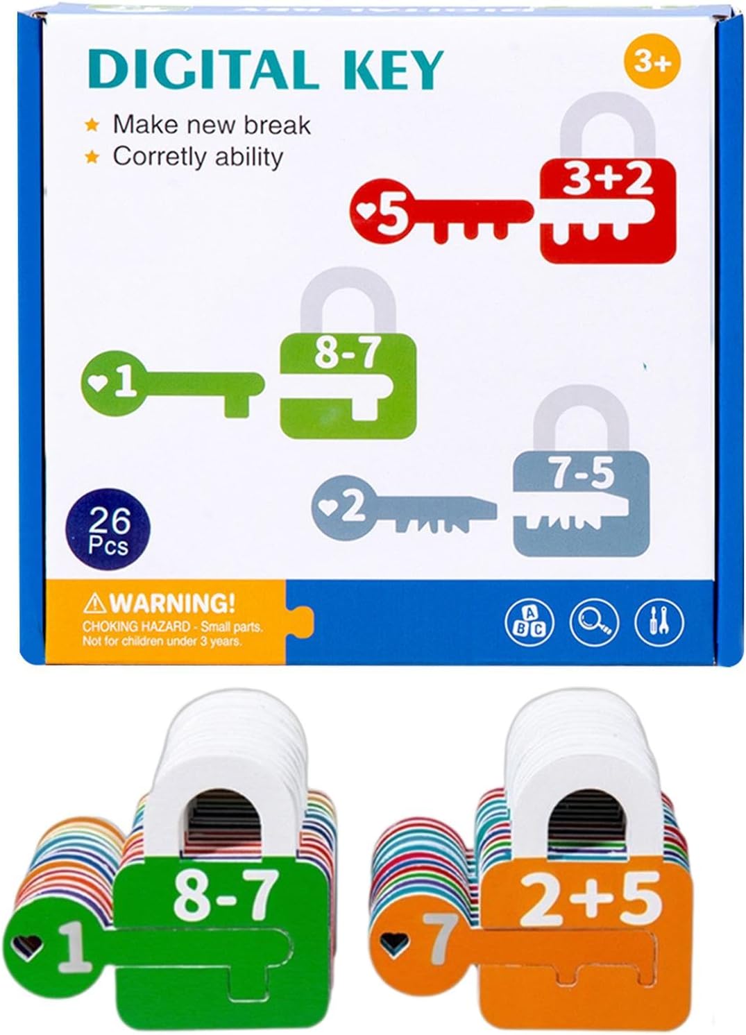 Kids Learning Locks with Keys, Number Counting for Kids | Letter Recognition Keys and Locks Combination Set for Kids - Preschool Learning Games, c