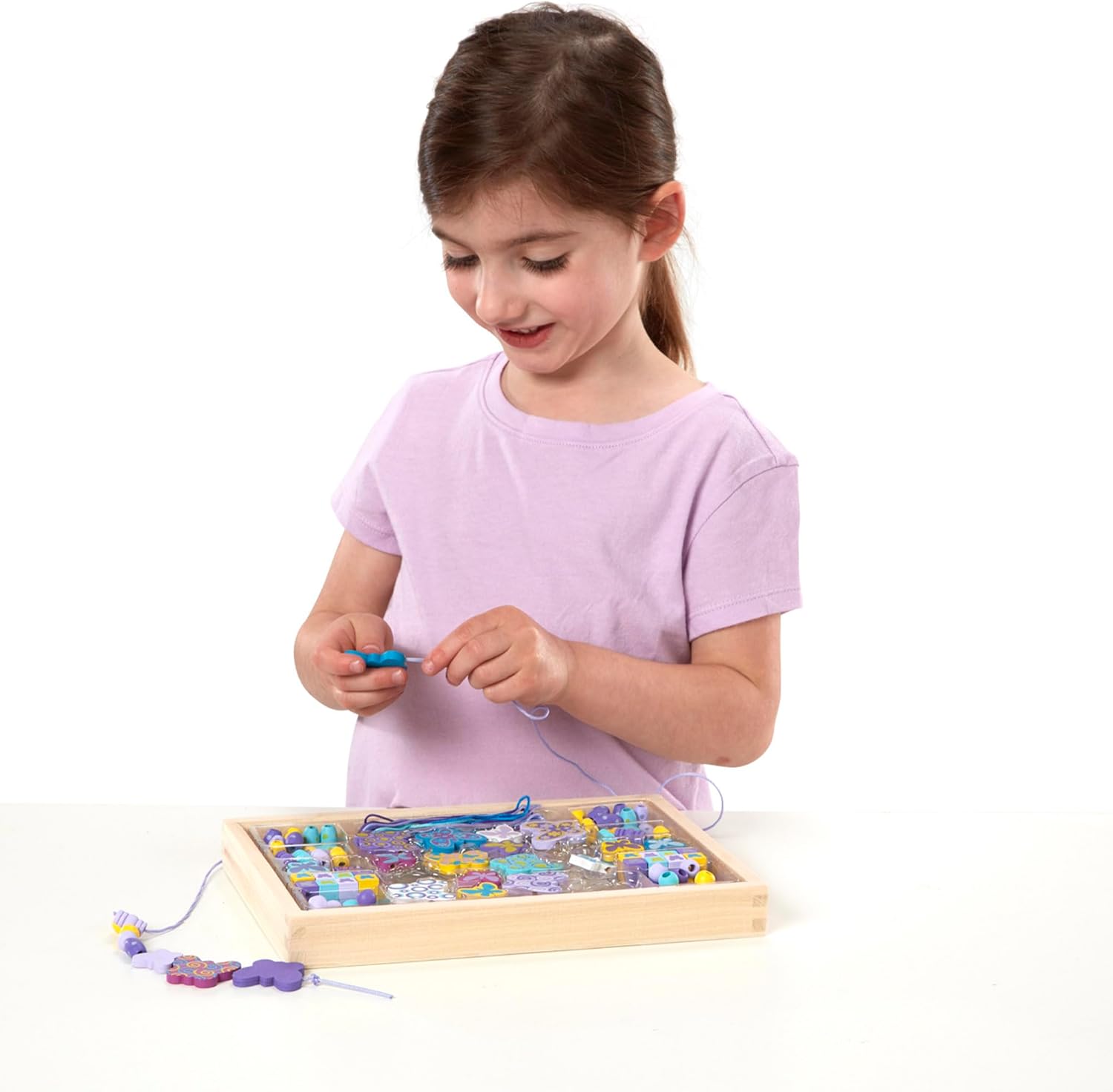 Fidtoy Papillon Perles en Bois pour la Fabrication de Bijoux pour Enfants