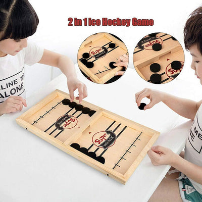 Fidtoy Fast Sling Puck Board Game – Wooden Family Tabletop Game
