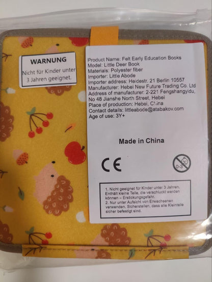 Generisch Felt Book Children from 1 Year, Montessori Toy from 1 Year, Felt Book Baby, Felt Book Montessori from 2 Years, Fabric Book Baby, Felt Book with a Deer, Montessori Book, Busy Board from 1