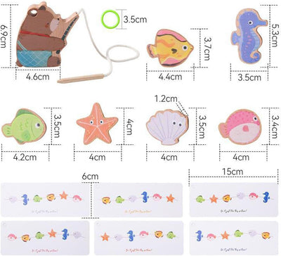 predolo Jouet en bois à lacer, Cadeaux pour la motricité fine, Enfants, Tout-petits, Apprentissage de la concentration, Jouet éducatif préscolaire, Jouets à enfiler