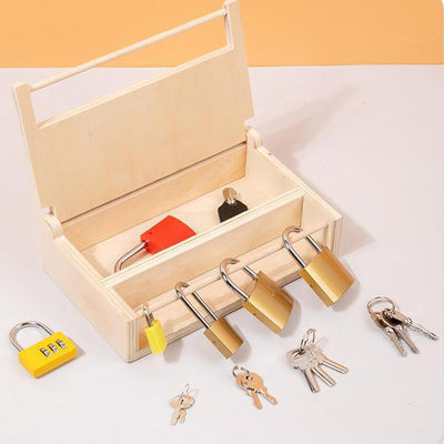 Cerradura y Juguete de Llave - Madera para desbloquear | Actividades de aprendizaje preescolar, materiales Montessori de madera y juguetes educativos para niños de Shakven