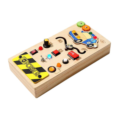 Fidtoy Montessori Tablero Sensorial Ocupado con Interruptor de Luz para Niños Pequeños Tablero de Interruptores LED Juguete Sensorial Habilidades Motoras Finas Aprendizaje Viaje Juguete Tranquilo Regalo Educativo