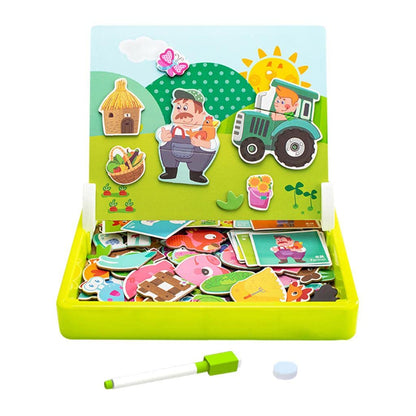 Trendy Retail® Cartoon Magnetic Puzzles Kids Toddler Intellectual Toys Gifts Happy Farm