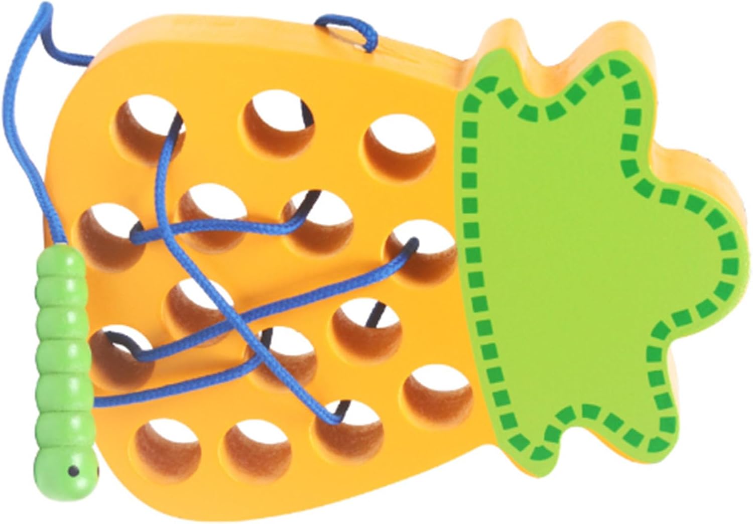 LJCM Eating Fruit, Wooden Lacing Threading Toy Promotes Exercise for 1-2 Years Old Kids (#1)