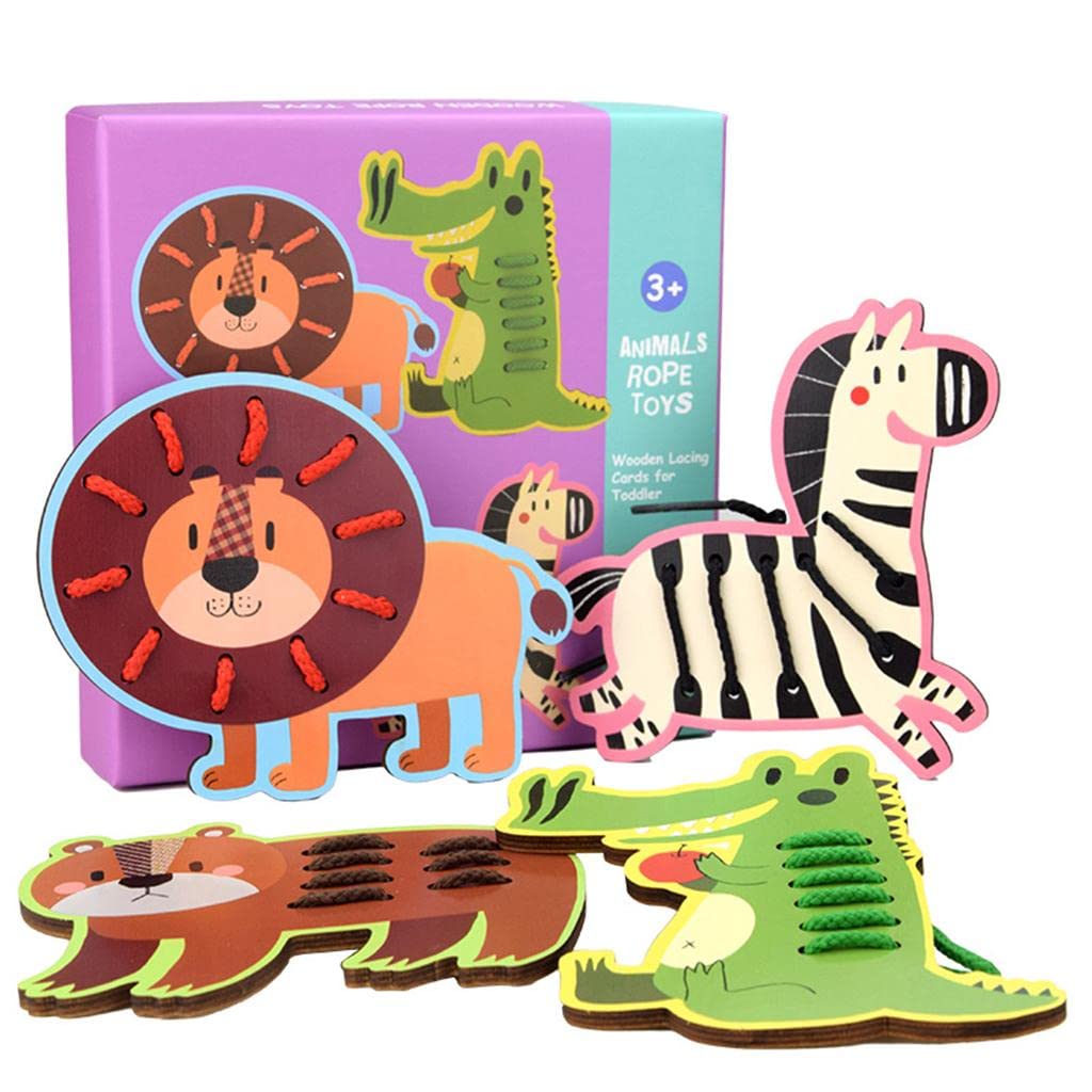 Creaciones Montessori Toys Juego de Enhebrado y Trazado Juguete Educativo Regalo para Niños AnimalJuguetes y Hobbies|Juguetes Preescolares y de Simulación|Juguetes de Madera y Hechos a Mano