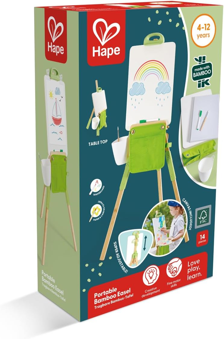 Chevalet Fidtoy en bambou pour enfants, set de dessin portable
