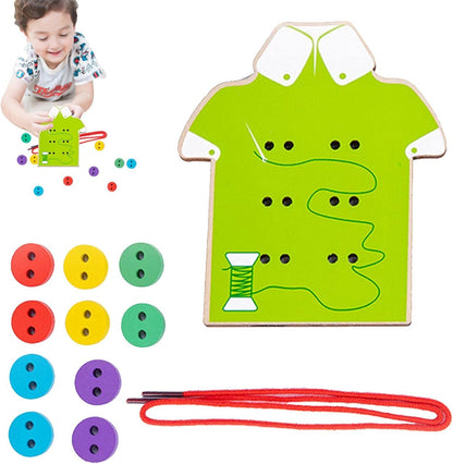 Threader Toys for Toddlers | Sewing Buttons for Training Basic Life Skills Racing Card Games,Montessori Toys Good Motor Skills Threading Game Muskela for Early Development and Education in Kindergarten