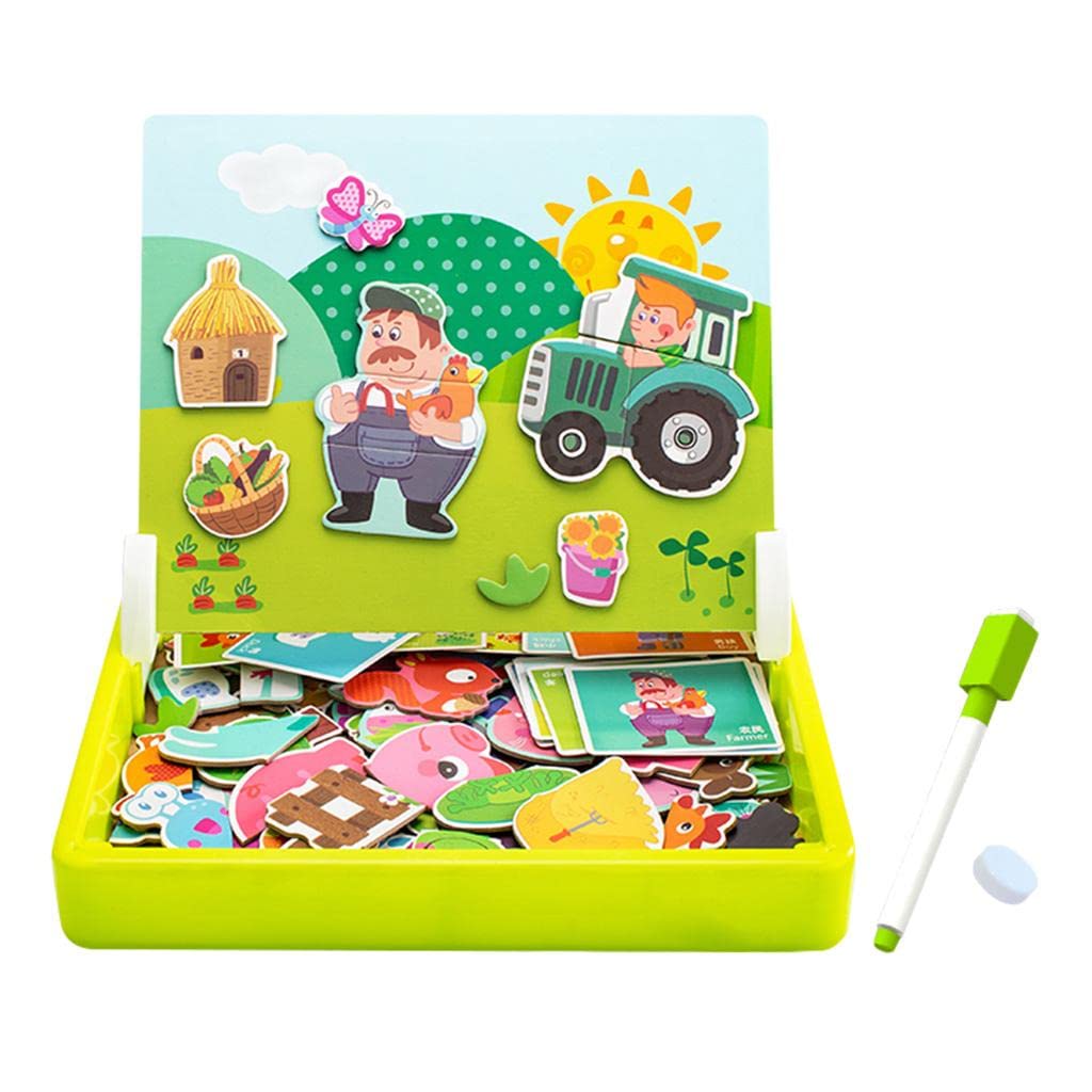 Trendy Retail® Cartoon Magnetic Puzzles Kids Toddler Intellectual Toys Gifts Happy Farm