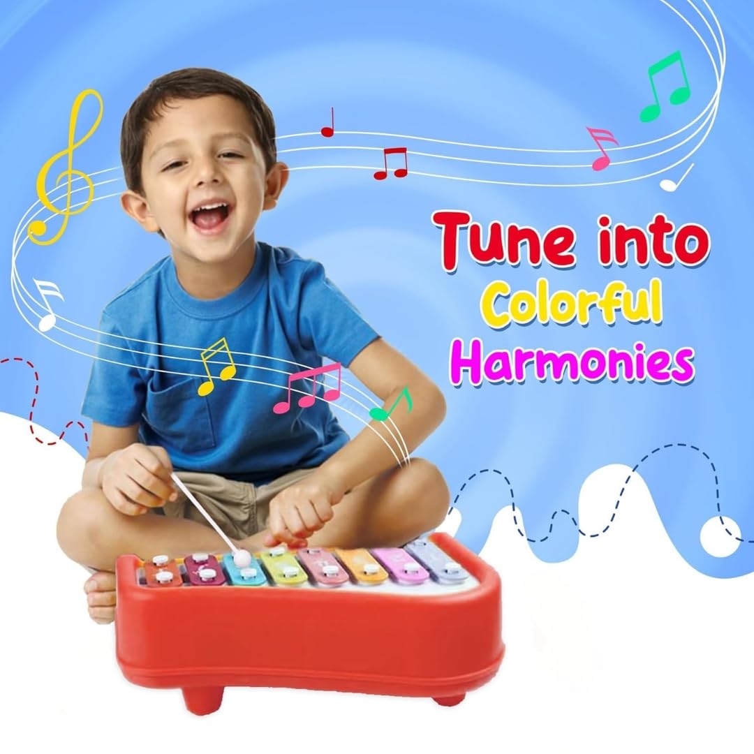 Fidtoy Musical Piano Xylophone 2 in 1 – 8 Tone Early Music Toy for Toddlers