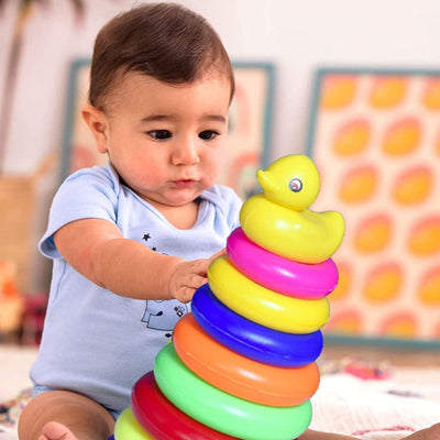 Fidtoy Rainbow Stacking Rings Toy for Toddlers Age 1-3