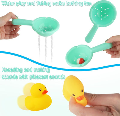 Fidtoy Bath Time Ball Track Water Play Toy for Toddlers – 44PCS Bath Marble Run Track Set with Suction Cups, Water Wheels, Balls & Ducks