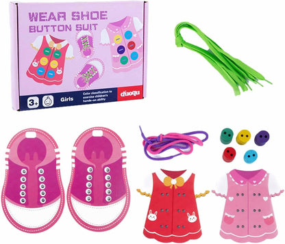 Elbise İplik Açma Oyuncakları - Temel Yaşam Becerileri Kurulu,Ahşap Giysi Diş Açma Oyuncak Ahşap Ince Motor Becerileri Ile Oyuncak Montessori Hediye Çocuklar için Erken Eğitici Hediyeler Yeni Pingpai