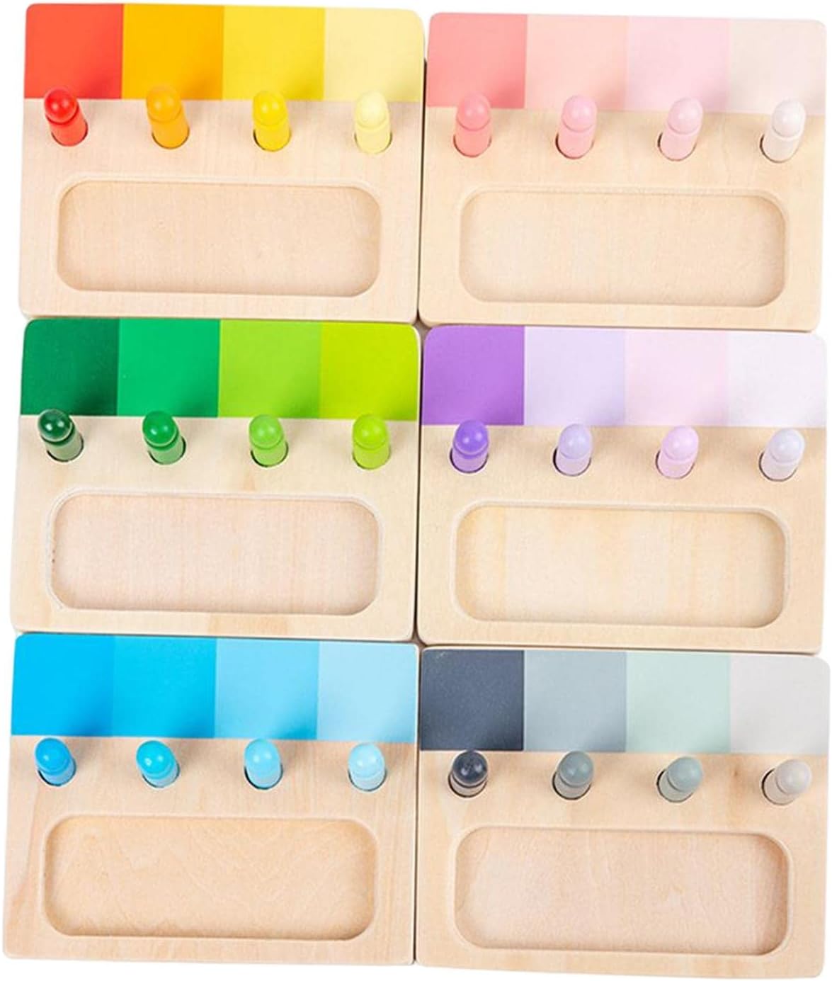 Fidtoy Wooden Pawn Game – Montessori Shapes and Colors Learning Toy for Toddlers