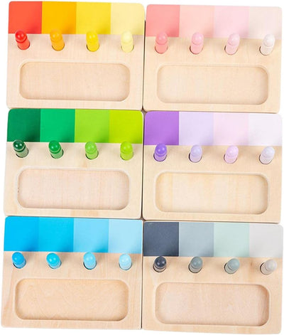 Fidtoy Wooden Pawn Game – Montessori Shapes and Colors Learning Toy for Toddlers
