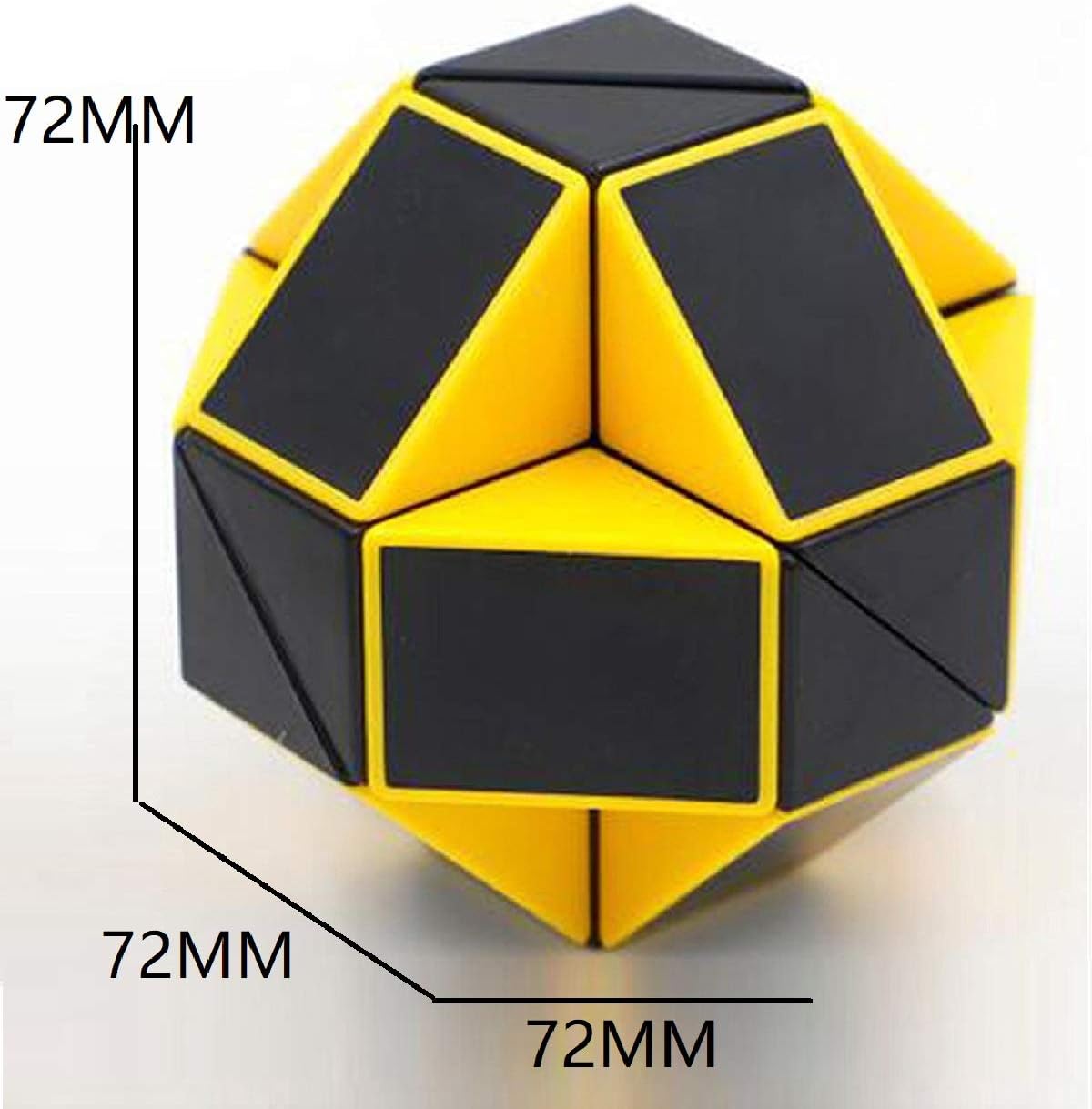 Snake Magic Speed Cube Speed Twist Brain Puzzle Cube Brain Teaser Toys for ADD ADHD Anxiety and Autism Adult Children by SHUYUE (Yellow & Black)