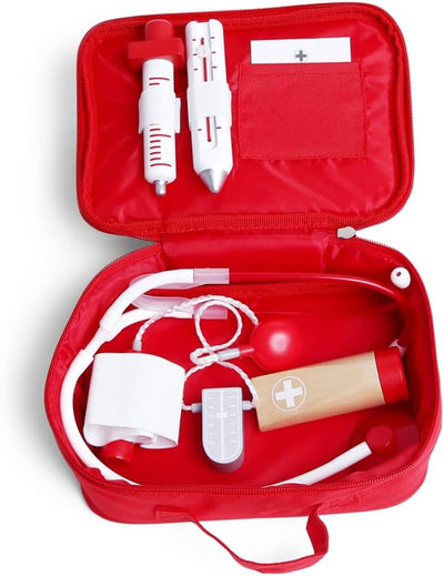 Fidtoy Kit de Juego de Médico de Madera para Niños, Juguete Médico para Juego de Rol