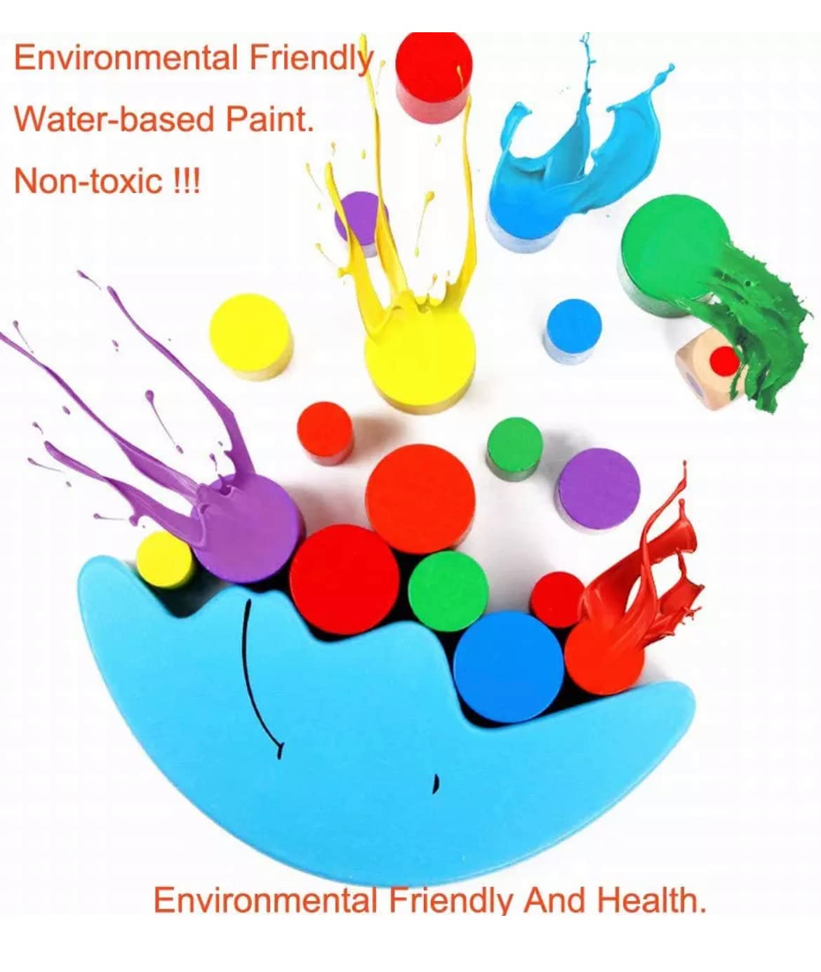 Fidtoy Wooden Moon Balance Stacking Game for Kids Montessori Educational Balance Toy Age 3+