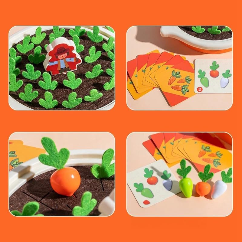 Jeu de mémoire Fidtoy Radish Farm Carrot Pulling pour enfants