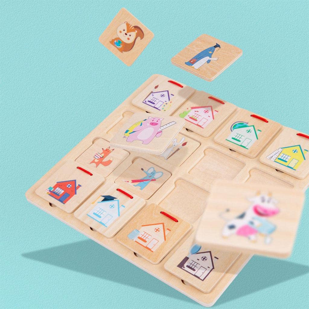 Enakshi® Matching Puzzles Wood Craft Toys Finding House Montessori for Toddlers|Baby | Toys for Baby | Developmental Baby Toys