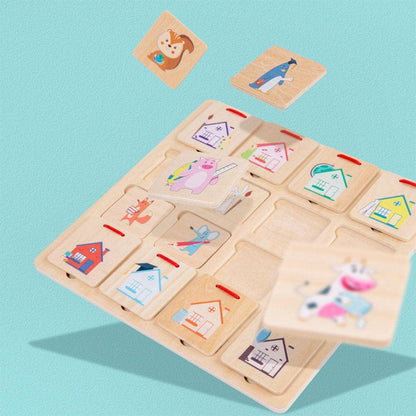 Enakshi® Matching Puzzles Wood Craft Toys Finding House Montessori for Toddlers|Baby | Toys for Baby | Developmental Baby Toys