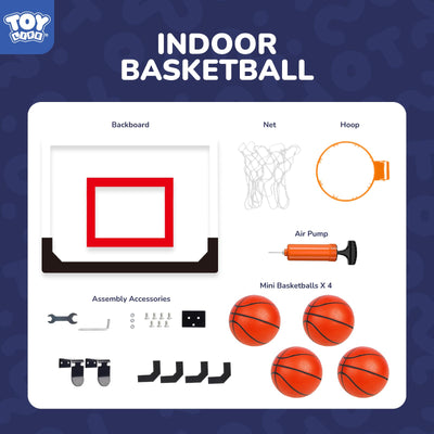 Fidtoy Indoor Mini Basketball Hoop Set with 4 Balls