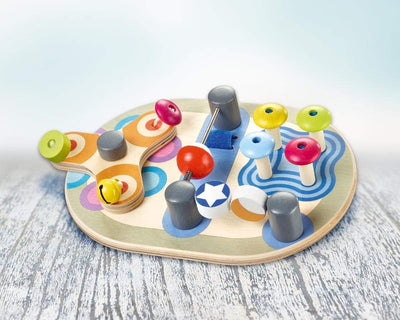 Selecta 62064 Spintivity, Wooden Motor Skills Board, 20 cm, Spinitivity