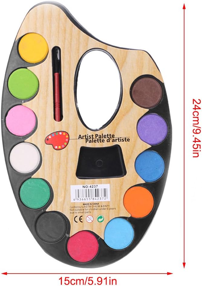 Kit de palette d'artiste en plastique 12 couleurs petite - 240