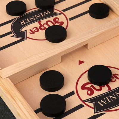 Fidtoy Fast Sling Puck Board Game – Wooden Family Tabletop Game