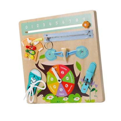 Wooden Busy Board Montessori Toy for Birthday Gift Children Plane Travel Toy Style B | Educational | Other Educational Toys